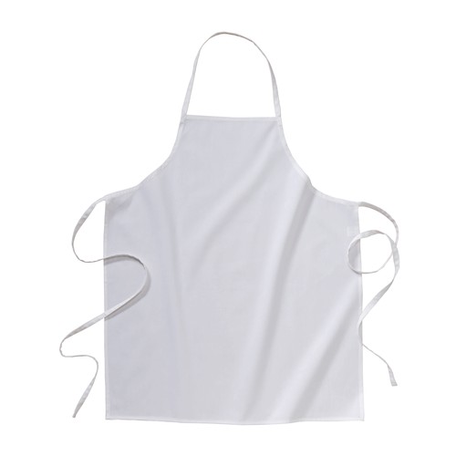 Tablier long blanc 100 % coton (180g/m2) 70x85 cm - 1