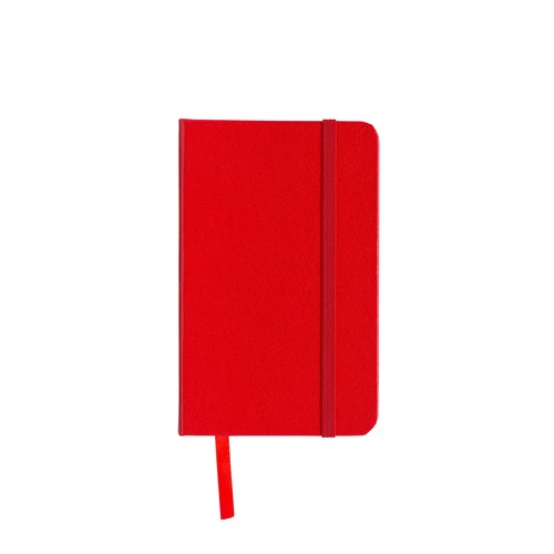 PVC notebook with coloured elastic, blank sheets (80 pages), satin bookmark