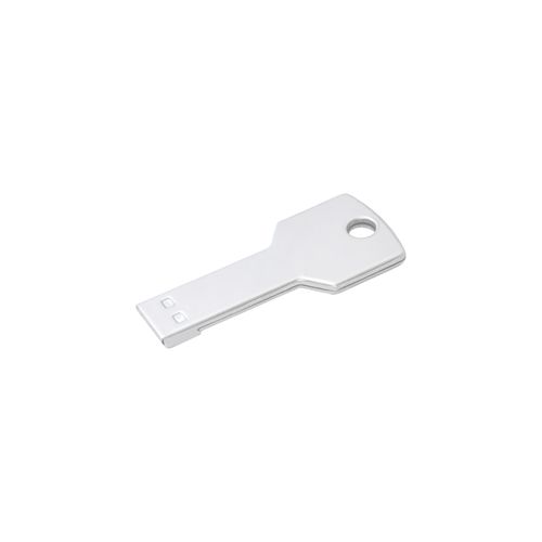 Clé USB 4 Gb en métal en forme de clé avec trou pour porte-clé - 1