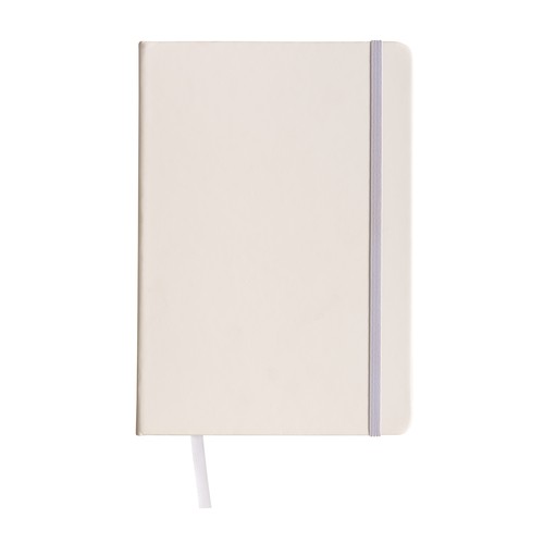 PU notebook with coloured elastic, squared sheets (80 pages), satin bookmark