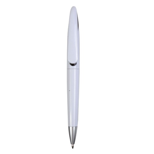 Stylo à bille en plastique avec courbe en forme de pince - 1