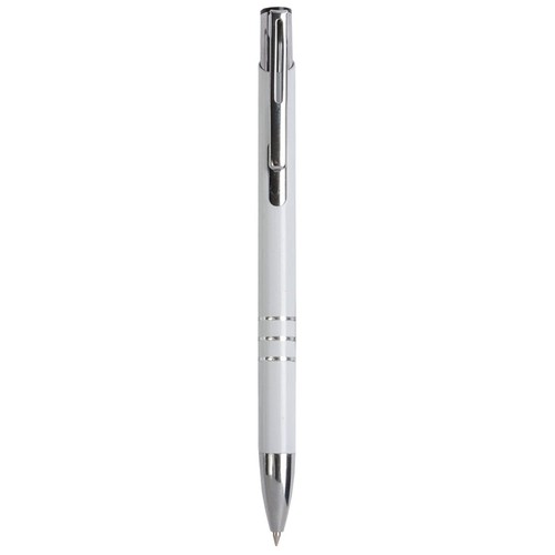 Metal snap pen with 3-ring decoration and chromed details