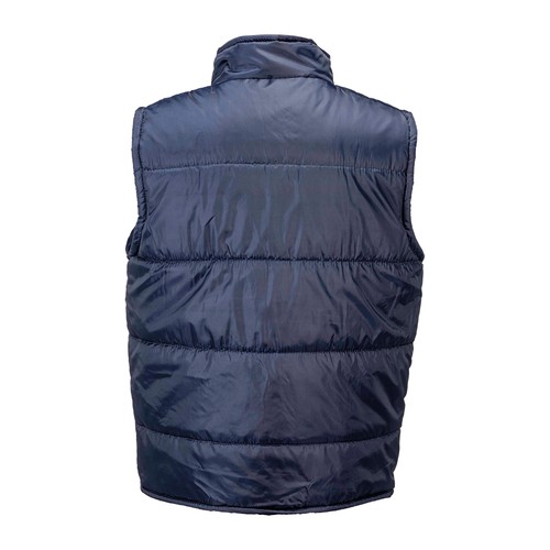 Padded and lined polyester vest with 2 zipped side pockets. Sizes: S/M/L/XL/XXL Padded and lined polyester vest with 2 zipped side pockets. Sizes: S/M/L/XL/XXL