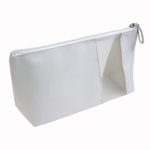 Trousse de toilette en microfibre personnalisée avec fermeture éclair et fenetre perforée (26x25x9cm)