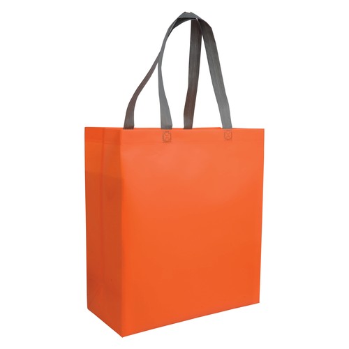 Shopper avec soufflet en TNT laminé 100g/m2 thermosoudé, anses longues - 3