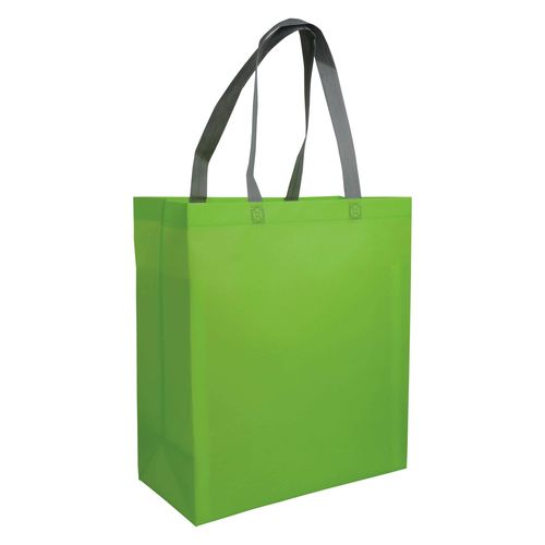 Shopper avec soufflet en TNT laminé 100g/m2 thermosoudé, anses longues - 3