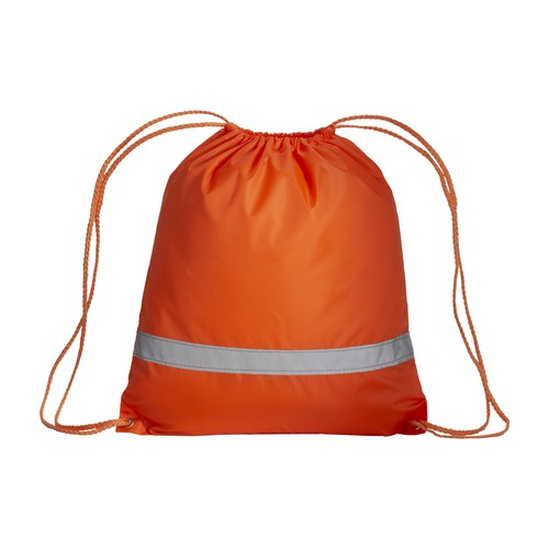 Sac à dos en polyester 210T avec bande réfléchissante, fermeture réglable à cordon - 2