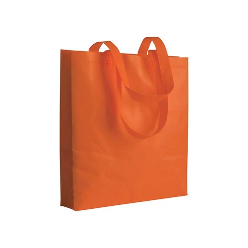 Shopper avec soufflet en TNT 80g/m2 thermosoudé, anses longues - 1