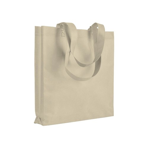 Heat-sealed 80 g/m2 non-woven fabric shopping bag with gusset and long handles