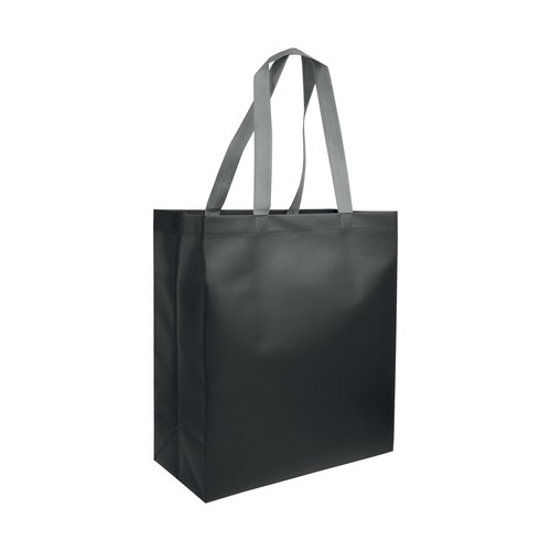 Shopper avec soufflet en TNT laminé 100g/m2 thermosoudé, anses longues - 3