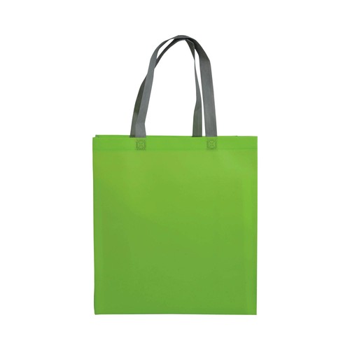 Shopper avec soufflet en TNT laminé 100g/m2 thermosoudé, anses longues - 2