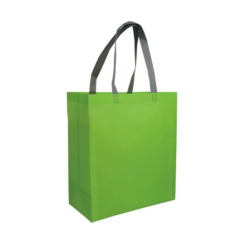 Shopper avec soufflet en TNT laminé 100g/m2 thermosoudé, anses longues - 3
