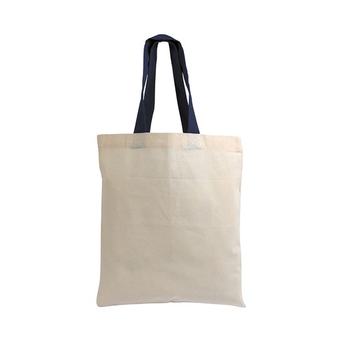 Shopper mini en coton naturel 135 g/m2, anses courtes colorées - 2