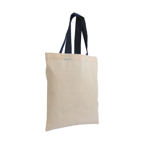 Shopper mini en coton naturel 135 g/m2, anses courtes colorées - 3