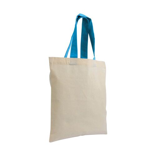 Shopper mini en coton naturel 135 g/m2, anses courtes colorées - 3