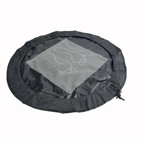 Tapis repose-pieds en polyester repliable et transformable en sac pour vetements humides - 1