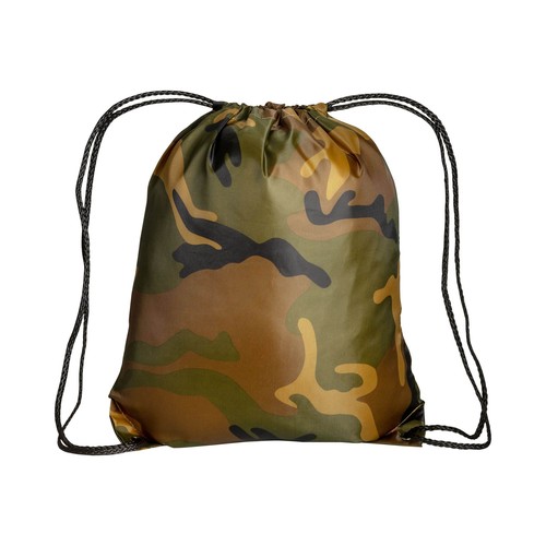 Sac à dos camouflage en polyester 210 T avec fermeture réglable à cordon et angles renforc - 2