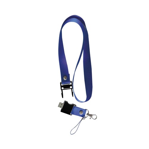 Clé USB 4 Gb avec cordon tour du cou et mousqueton - 2