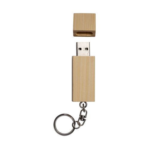 Clé USB 4 Gb en bois avec porte-clés en métal - 3