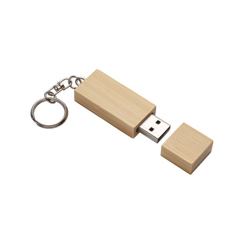 Clé USB 4 Gb en bois avec porte-clés en métal - 4
