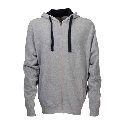 Sweat homme à fermeture éclair 60% coton, 40% polyester 20 g/m2 avec capuche et 2 poches f - 1