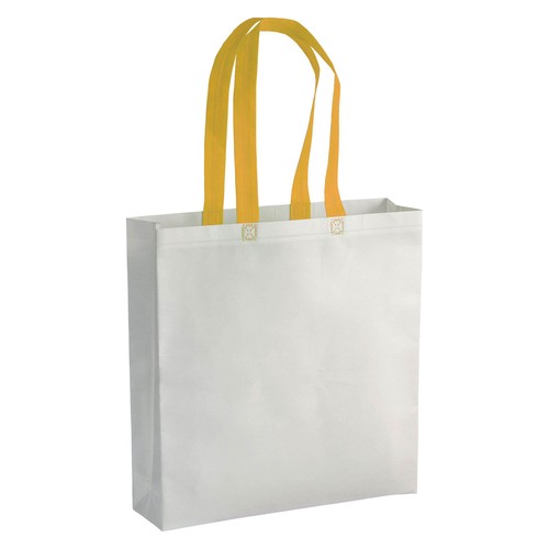 Shopper avec soufflet en TNT laminé 100g7m2 thermosoudé, anses longues - 1