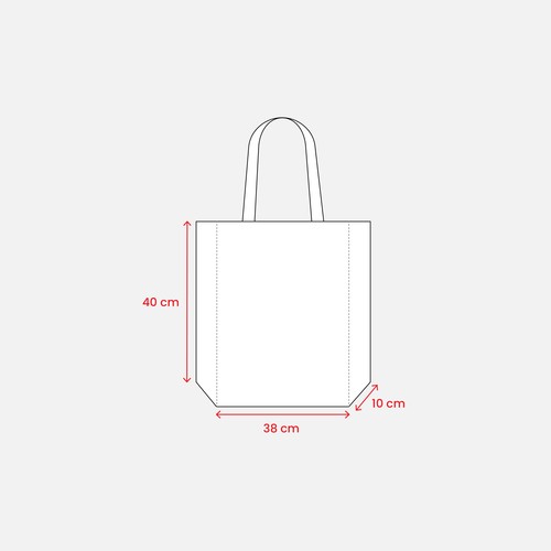 Shopper avec soufflet en TNT laminé 100g7m2 thermosoudé, anses longues - 3
