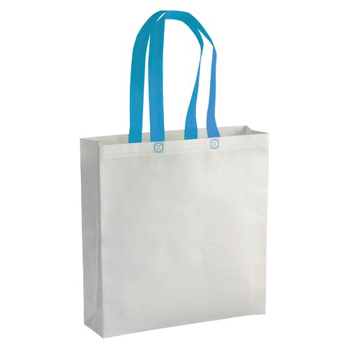 Shopper avec soufflet en TNT laminé 100g7m2 thermosoudé, anses longues - 1