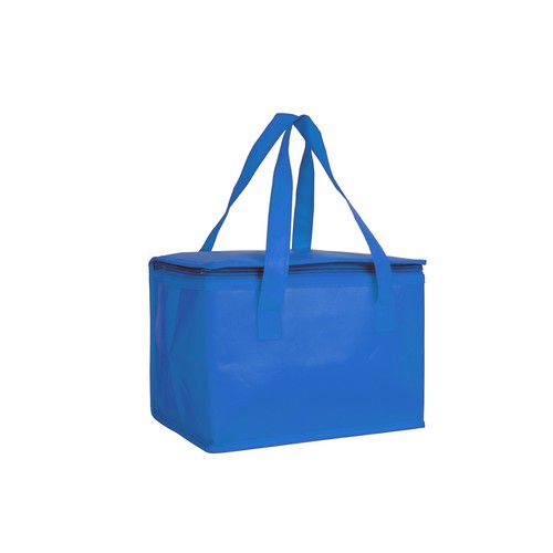 Laminated non-woven fabric cooler bag with silver interior Laminated non-woven fabric cooler bag with silver interior