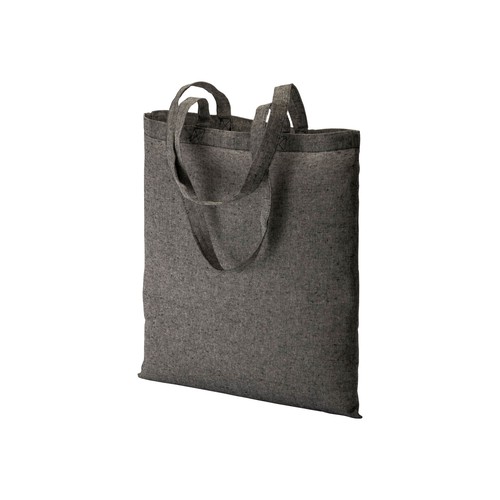 150 g/m2 recycled cotton shopping bag, melange effect, long handles