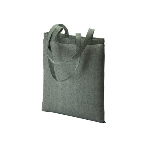 Shopper en coton recyclé  150 g/m, effet mélange, anses longues - 1