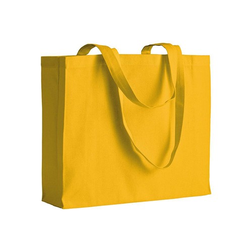 Shopper avec soufflet en coton 200 g/m2, anses longues - 1