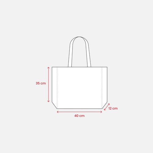Shopper avec soufflet en coton 200 g/m2, anses longues - 4