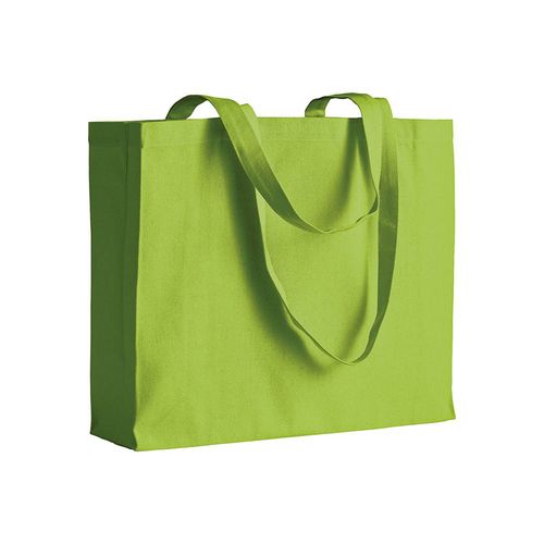 Shopper avec soufflet en coton 200 g/m2, anses longues - 1
