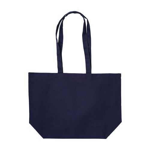Shopper avec soufflet à la base en coton 280 g/m2, anses longues - 2