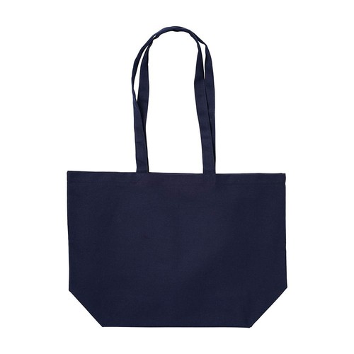 Shopper avec soufflet à la base en coton 280 g/m2, anses longues - 2