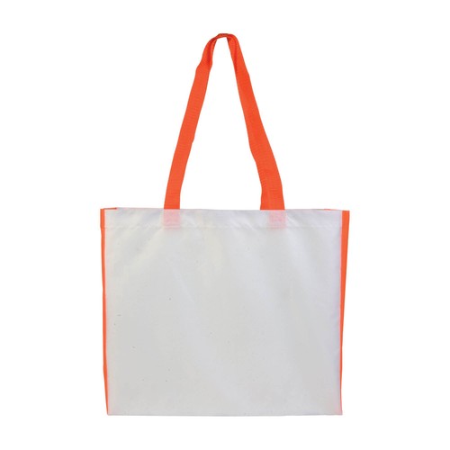 Heat-resistant 210D polyester shopping bag with coloured gusset, suitable for sublimation Heat-resistant 210D polyester shopping bag with coloured gusset, suitable for sublimation
