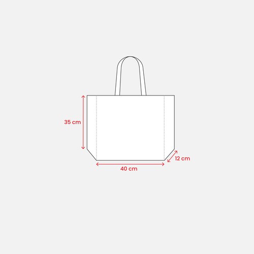 Heat-resistant 210D polyester shopping bag with coloured gusset, suitable for sublimation Heat-resistant 210D polyester shopping bag with coloured gusset, suitable for sublimation