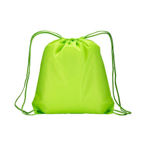 Sac à dos fluo en polyester 210 T avec fermeture réglable à cordon et angles renforcés - 2