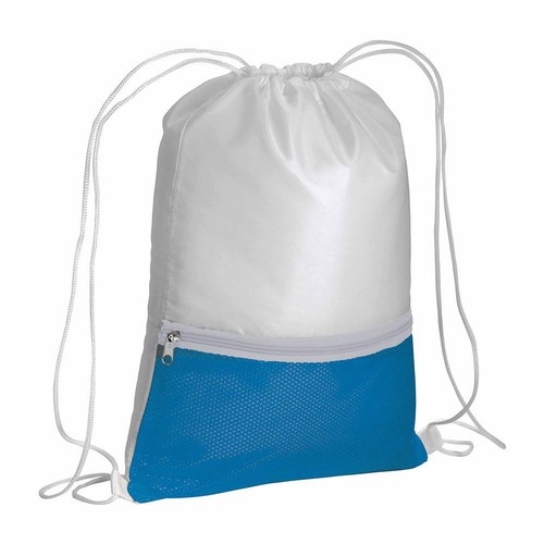 Sac à dos en polyester 210T avec poche zip et fermeture réglable à cordon - 1