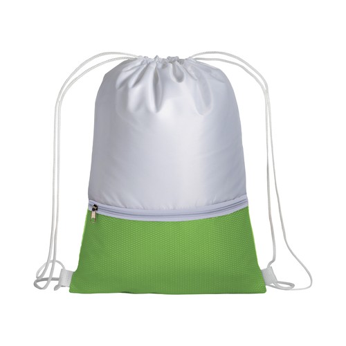 Sac à dos en polyester 210T avec poche zip et fermeture réglable à cordon - 2