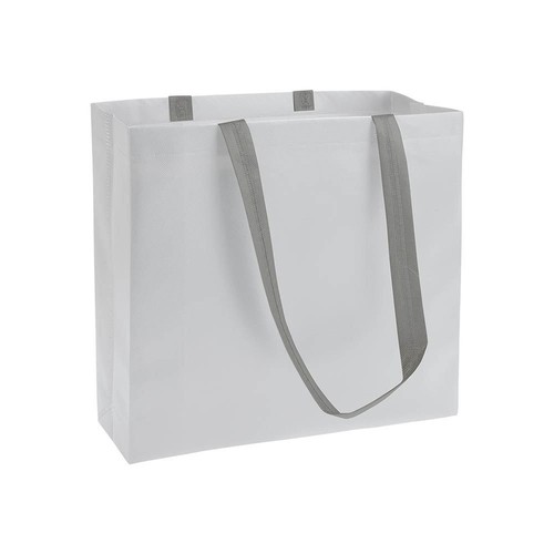 Shopper en TNT laminé, anses longues et soufflet - 1