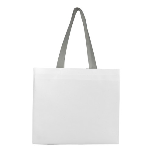 Shopper en TNT laminé, anses longues et soufflet - 2