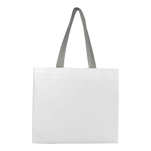 Shopper en TNT laminé, anses longues et soufflet - 2