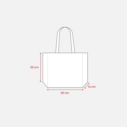 Shopper en TNT laminé, anses longues et soufflet - 3