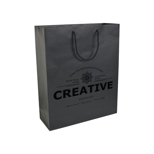 Shopper avec soufflet en papier laminé opaque 157 g/m2 avec renforcement au fond - 2