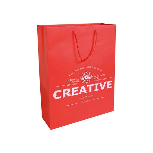 Shopper avec soufflet en papier laminé opaque 157 g/m2 avec renforcement au fond - 2