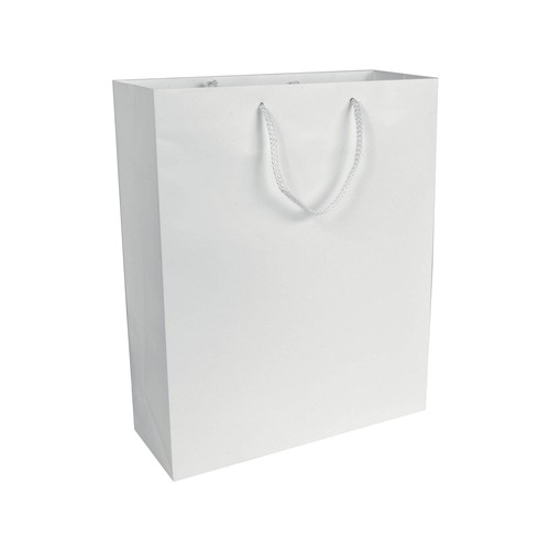 Shopper avec soufflet en papier laminé opaque 157 g/m2 avec renforcement au fond - 1