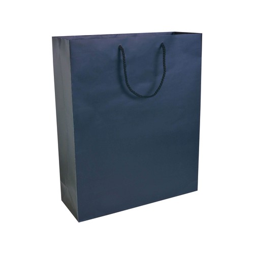157 g/m2 matte laminated paper shopping bag with gusset and bottom reinforcement