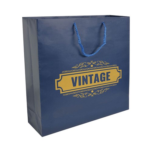 Shopper avec soufflet en papier laminé opaque 157 g/m2 avec renforcement au fond - 2